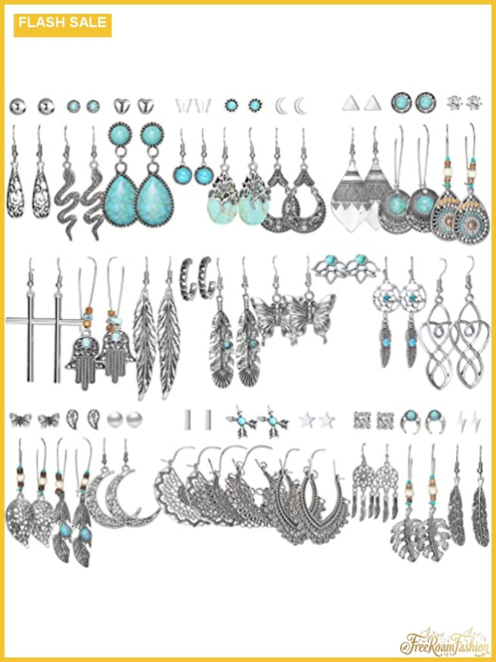 45 Pairs Boho Drop Dangle Earrings Set Women French Wire